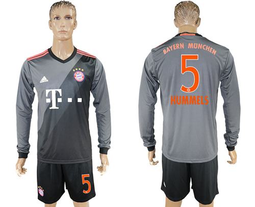 Bayern Munchen #5 Hummels Away Long Sleeves Soccer Club Jersey